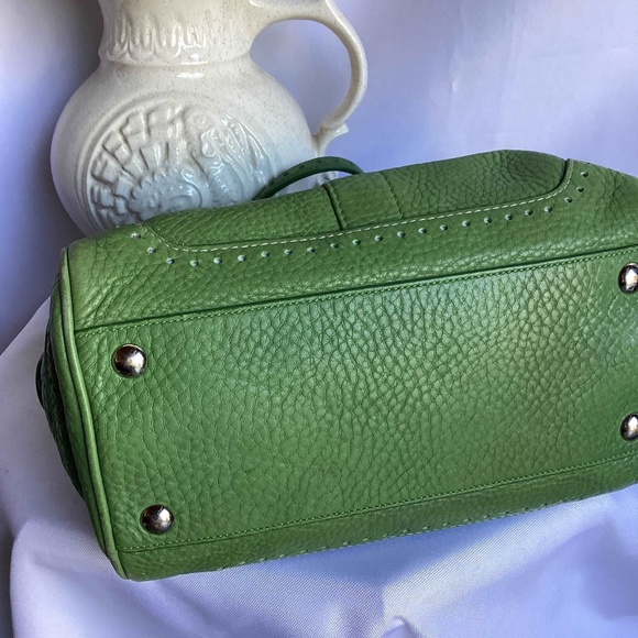 Coach Hamptons Lime Green Satchel Purse - Picture 3 of 4